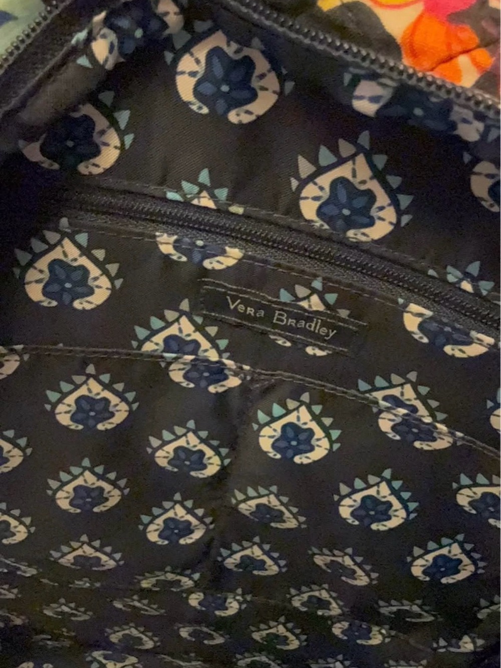 Vera Bradley Floral Quilted Mini Backpack - Black with Multicolor Flowers - Picture 3 of 4